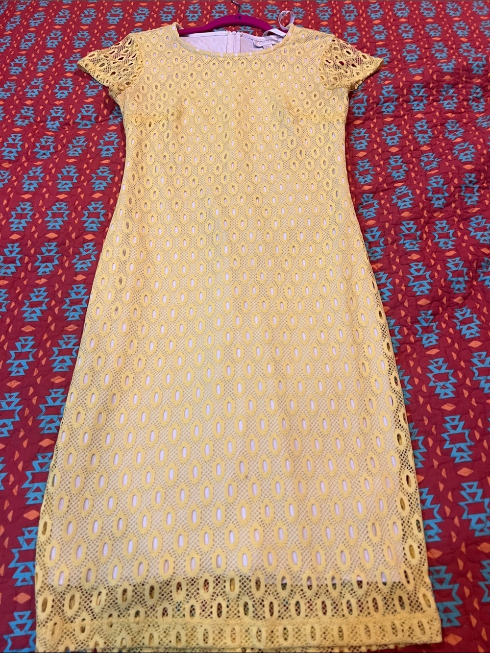 Bisou Bisou Yellow Lace Asymmetrical Dress